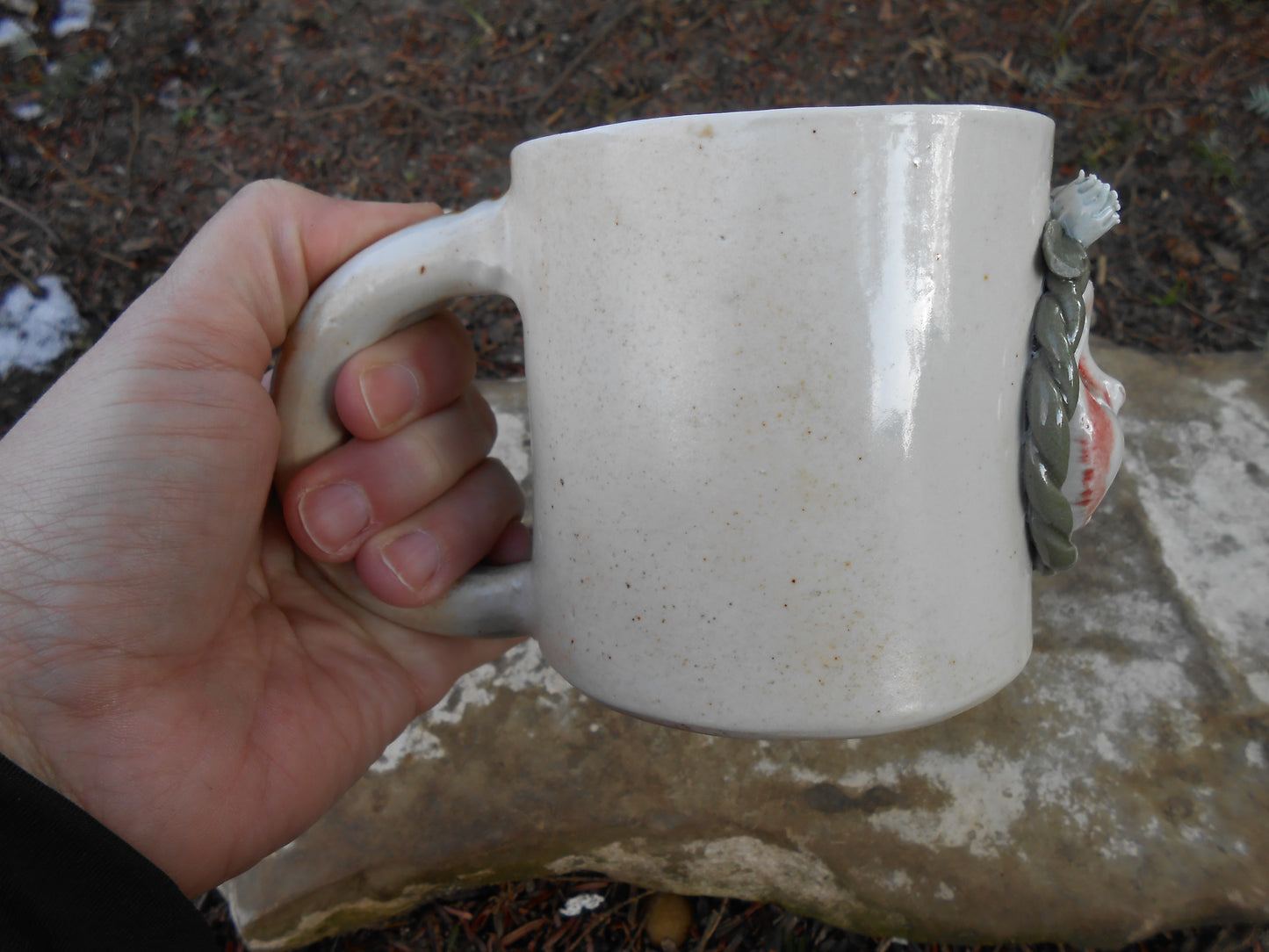 White Flowered Crown Beeb Face Mug